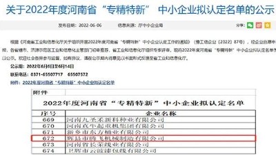 【熱烈祝賀】騰飛鑄鋼成功上榜河南省“專(zhuān)精特新”中小企業(yè)名錄
